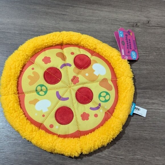 Bark Box L-Tossing Pizza Plush Dog Toy 10" M-L Size Durable & Squeaky New - Picture 1 of 4
